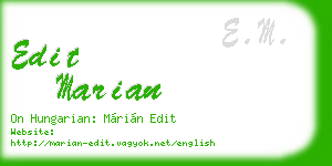 edit marian business card